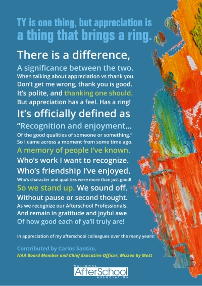 An Ode to Afterschool Professionals!